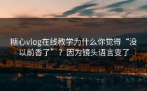 糖心vlog在线教学为什么你觉得“没以前香了”？因为镜头语言变了
