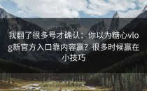 我翻了很多号才确认：你以为糖心vlog新官方入口靠内容赢？很多时候赢在小技巧