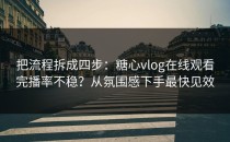 把流程拆成四步：糖心vlog在线观看完播率不稳？从氛围感下手最快见效