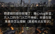 把逻辑捋顺你就懂了：糖心vlog新官方入口的冷门入口不神秘，关键在版本差异怎么理解（真相有点反常识）