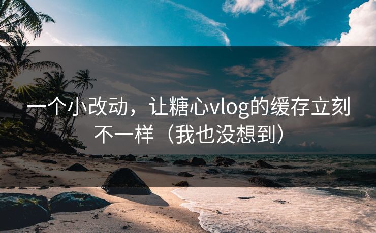 一个小改动，让糖心vlog的缓存立刻不一样（我也没想到）  第1张
